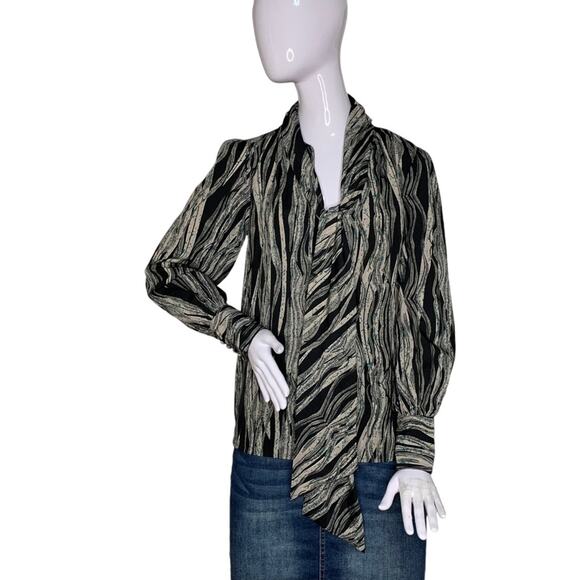 W118 by Walter Baker Blouse Long Sleeve Tie on Neck Size S - Picture 4 of 14